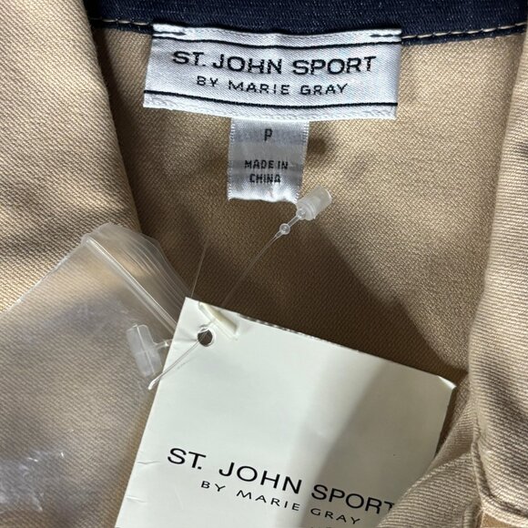NWT St. John Sport by Marie Gray Classic Beige/Indigo Jacket – Size P - Picture 2 of 7